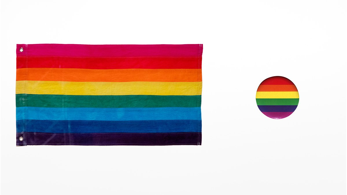 #Pride2017 | See the original Gay Pride flag at the California exhibition and show your support with the badge from the Design Museum Shop