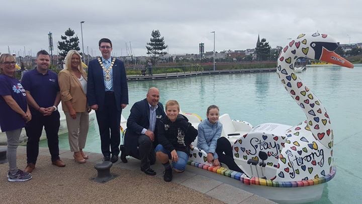 PickieFunpark's tweet photo. Introducing our Stay Strong Swan, a design created by P7 pupil Olivia Morrow as part of our #DesignASwan competition 1/3 https://t.co/aMvzDvUMHi