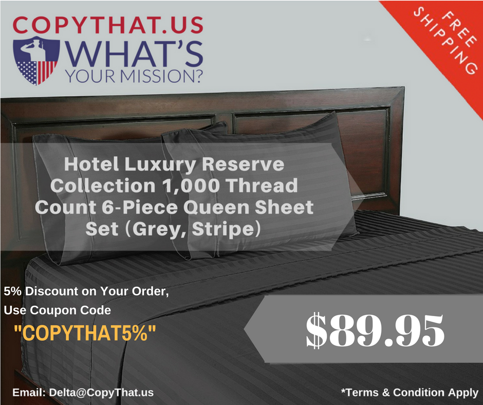 Copy_That_US's tweet photo. #Hotel Luxury Reserve Collection 1,000 Thread Count 6-Piece Queen Sheet Set (Grey, Stripe) #BadSheet #HetelBedSheet https://t.co/XaEQ08tcUd https://t.co/DM1teLrFmY