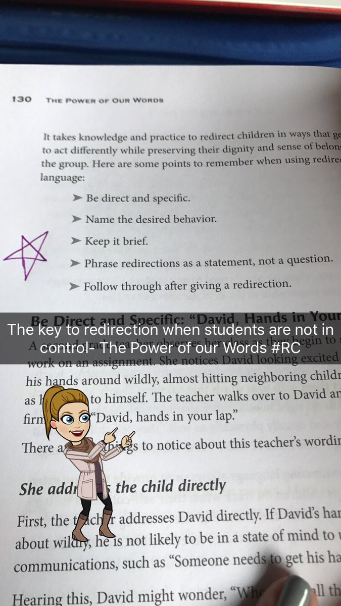 LBurns1228's tweet photo. Key to redirecting when a student is not in control #ResponsiveClassroom #kmdolphins #bpd3learns https://t.co/Yf7DVaEK64