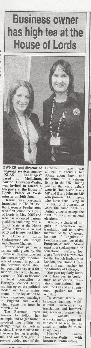 KLASLanguages's tweet image. Karine&apos;s visit to the House of Lords on 26th June 2017.