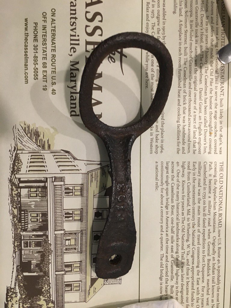 wdeihl's tweet photo. Can you identify this cast iron piece? It has a number P102 cast into the long part &amp; hole for bolt/pin. Wagon part? https://t.co/y2ODwhSGeX