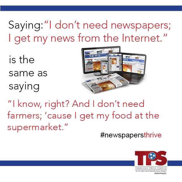 TennesseePress's tweet photo. What's going on in your local community? The best way to find out is to read your local community #newspaper! Pick up your copy this weekend https://t.co/IsuBsuARKY