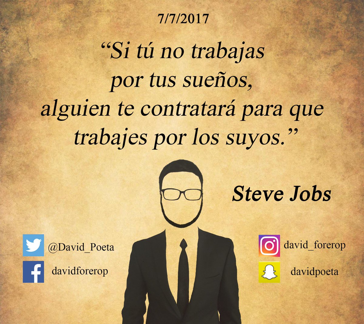 david_forerop's tweet photo. #Trabajo por mis #Sueños😏
¿Y tú?🤔
#FraseDelDia en #FrasesConDavidPoeta
#BuenViernes #FelizViernes #SteveJobs #DavidPoeta #FraseDeHoy #Frases https://t.co/LzYrsAu27U