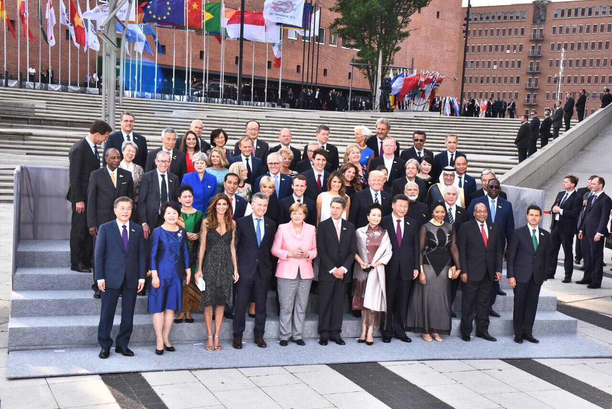 PMOIndia's tweet photo. From the G-20 Summit in Hamburg. https://t.co/PK7aYyiHQ2
