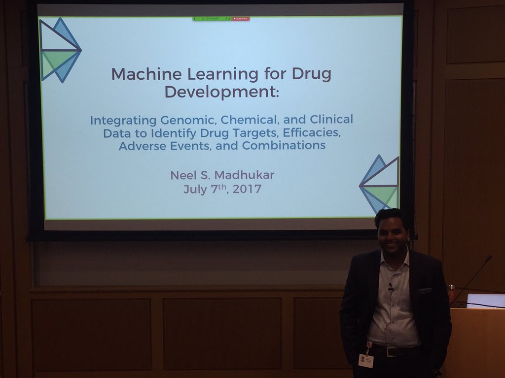 kgayvert's tweet photo. .@neelmadhukar teaching us about how he's used AI for drug development at his thesis defense!!! https://t.co/dUOGxftHMi