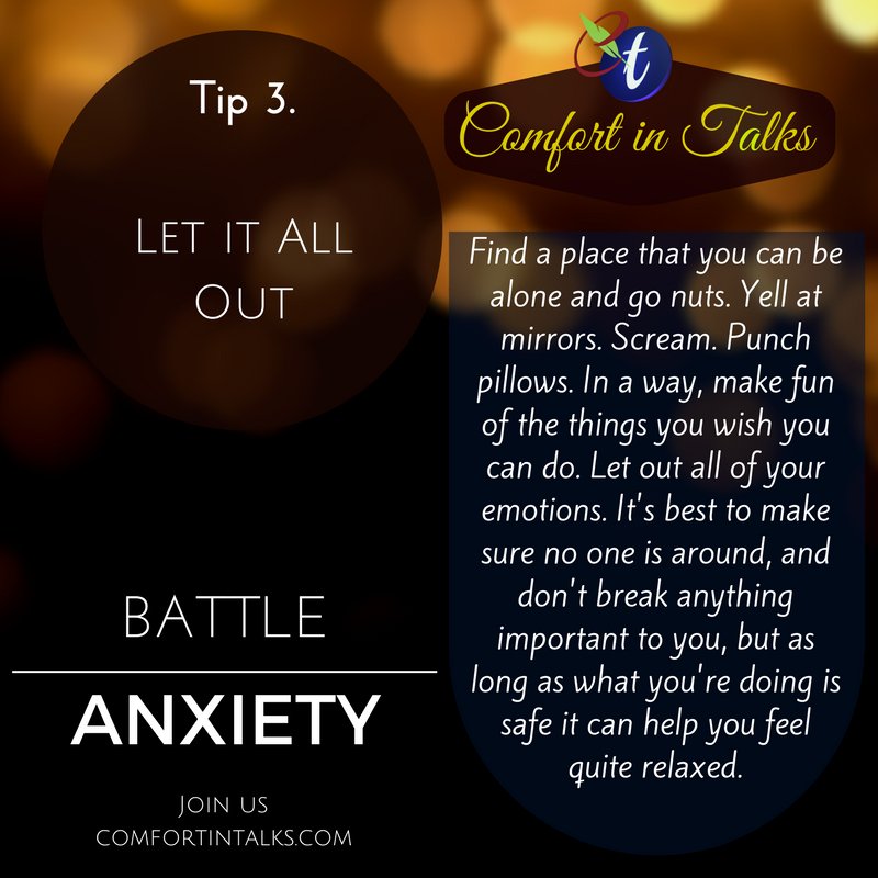 Comfort_in_Talk's tweet photo. Tips to #battle against #anxiety #fear #depression #panic
#mindfulness #mentalhealth- #WorldChocolateDay #Join4free https://t.co/CtiJbXHc20 https://t.co/VRR9HDjetF