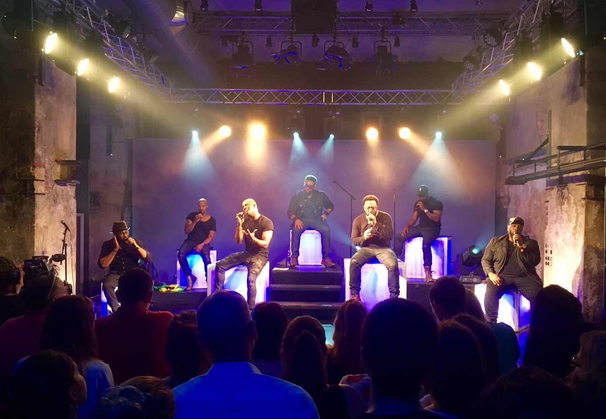 stanmade's tweet photo. #Acapella #RnB #vocal group #Naturally7 / #NaturallySeven #performing #Coldplay #cover, #guitar & #drum #solo & all. #Live @ #SchwuZ #Berlin https://t.co/DNfT9HClCC