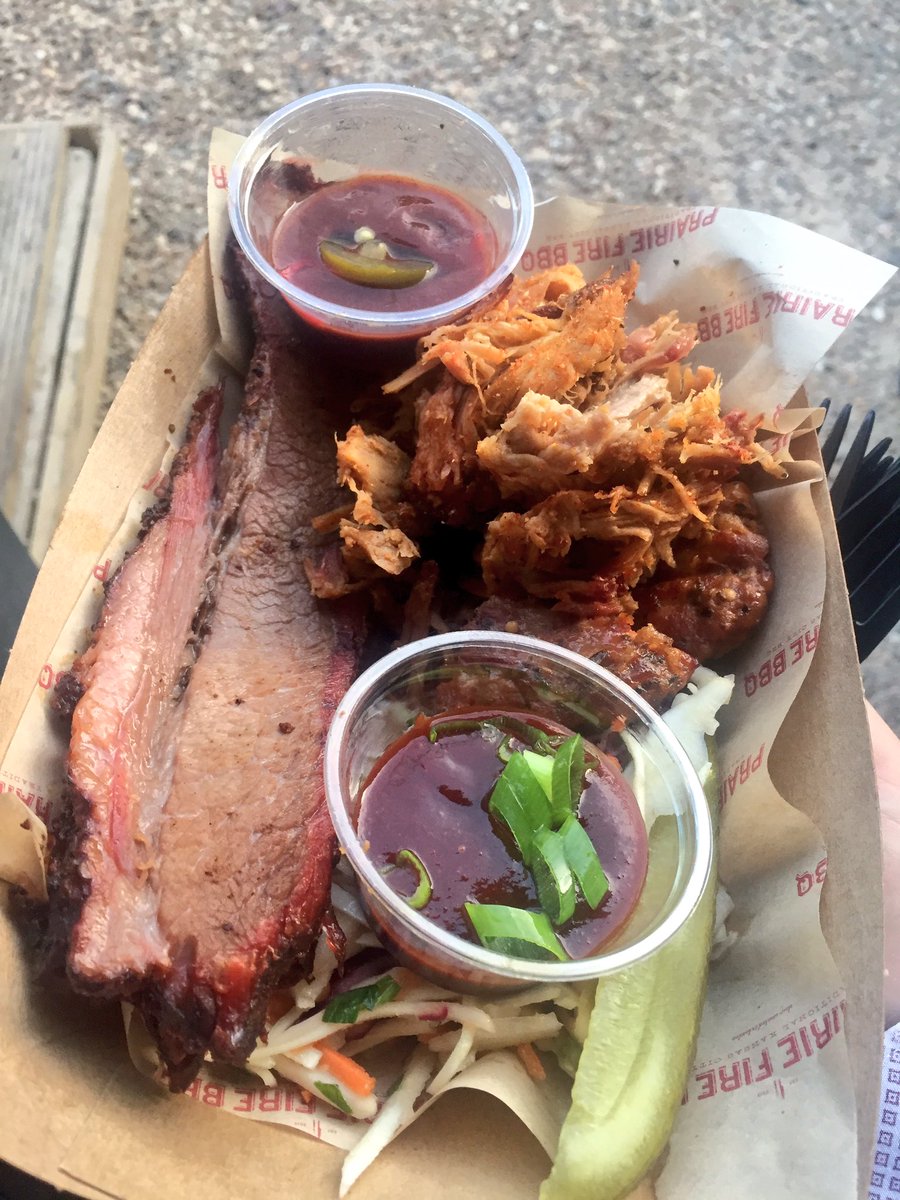 Picked up some <a href="/prairiefire_bbq/">Prairie Fire BBQ</a> while I'm here <a href="/mercatometropol/">Mercato Metropolitano</a>. Brisket is good but loving the pulled pork. On point guys.