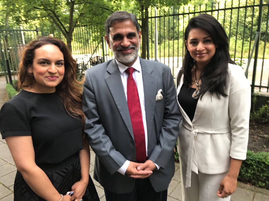 Inspiring meeting with the new ambassador of India <a href="/venurajamony/">Venu Rajamony</a> #27thday  #diversity #diaspora #connecting <a href="/ReshmaRoopram/">Reshma Roopram</a>
