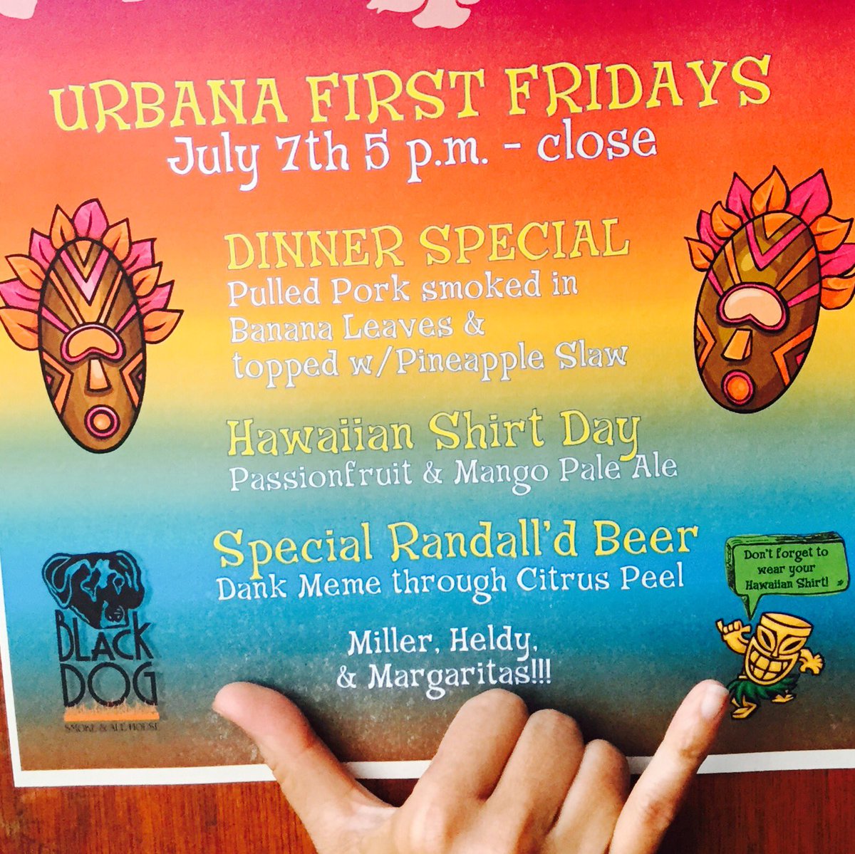 Black Dog Smoke (@blackdogcu) on Twitter photo In Urbana: Luau Party w/ @TriptychMiller and <a href="/TriptychBrewing/">Triptych Brewing</a> and pork shoulder smoked in banana leaves for <a href="/imbibe_urbana/">Imbibe Urbana</a>'s First Friday! In Urbana: Luau Party w/ @TriptychMiller and <a href="/TriptychBrewing/">Triptych Brewing</a> and pork shoulder smoked in banana leaves for <a href="/imbibe_urbana/">Imbibe Urbana</a>'s First Friday!