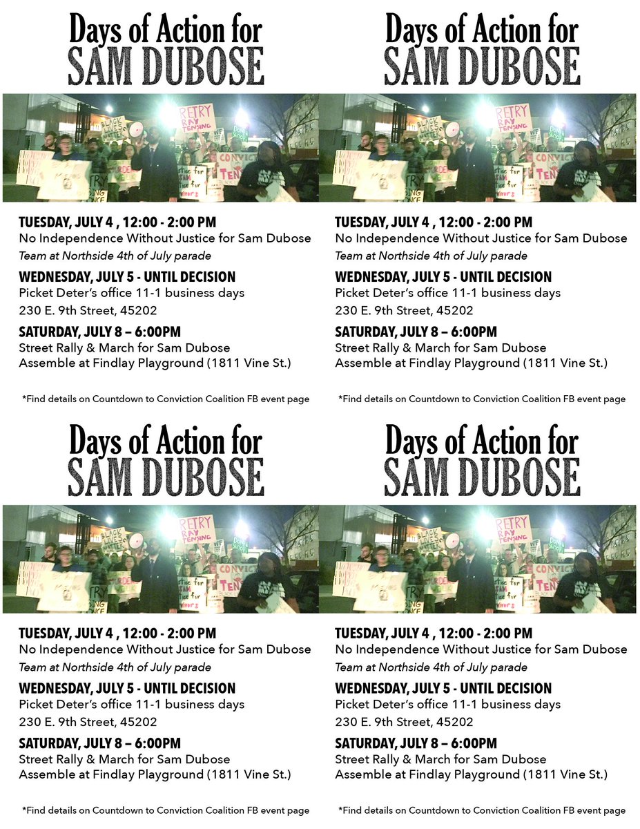 MABLCincy's tweet photo. Retry. Convict. #JusticeforSam #SamDubose #CountdowntoConviction #BlackLivesMatter #RetryTensing https://t.co/9gax3dRrXr
