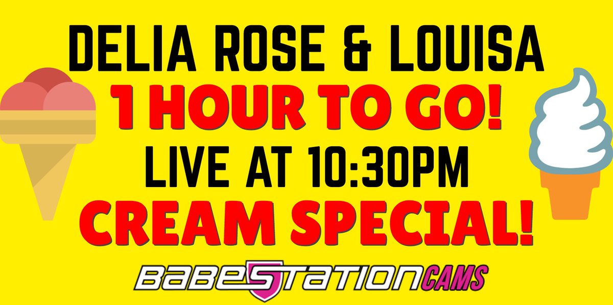 ⏰1 HOUR TO GO...

Less than 60 minutes until @deliarosee1 &amp; @sabrinalouisax get covered in CREAM!

Go to https://t.co/QL3uLDpJ7A at 10:30PM https://t.co/zmo9O8mGoJ