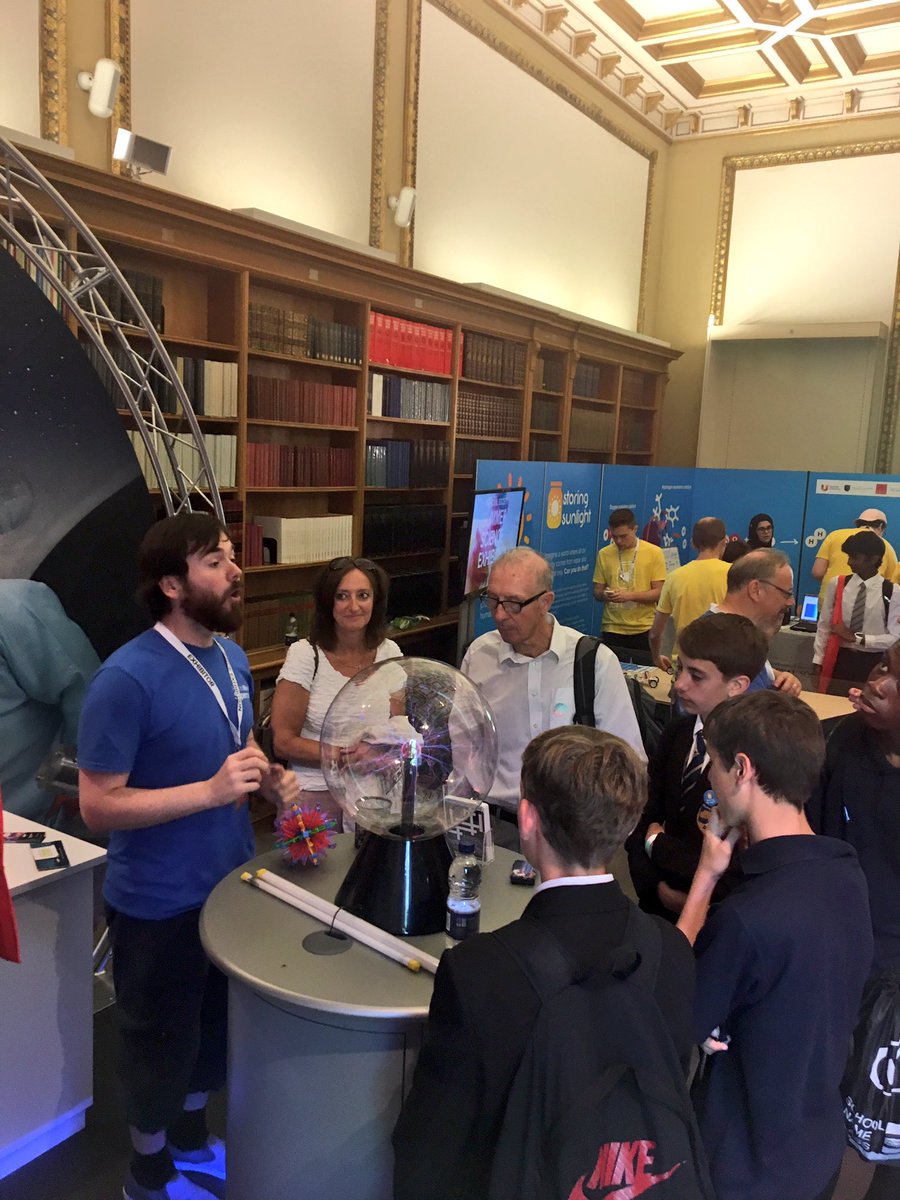 MakeASupernova's tweet photo. Day 5 of #summerscience with our super keen exhibitors, vortex ring cannon &amp; laser game. Last 2 days to come and visit us @royalsociety https://t.co/BfOobWpe15