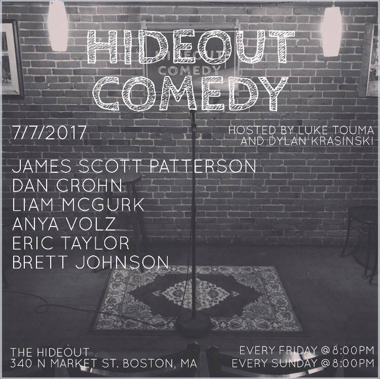 FaneuilHall's tweet photo. Looking for something to do this rainy Friday night? Come to The Hideout and enjoy some local comedians and $4 beers! #HideOutWithUs https://t.co/4i9fbhVU1u