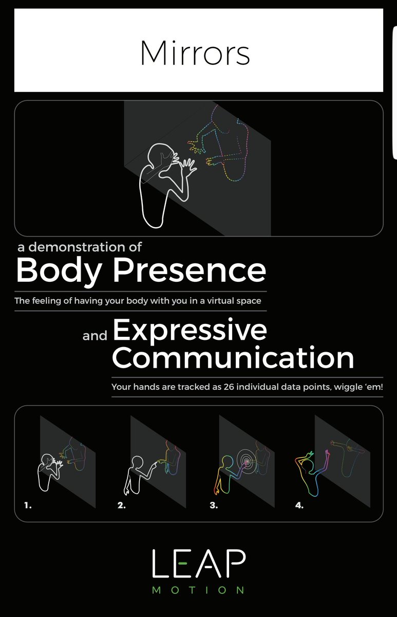 MrSchubert's tweet photo. Look out for a new downloadable #VR experiment on the @LeapMotion Gallery tomorrow, focused on body presence and expressive communication https://t.co/q8UZmNs6Es