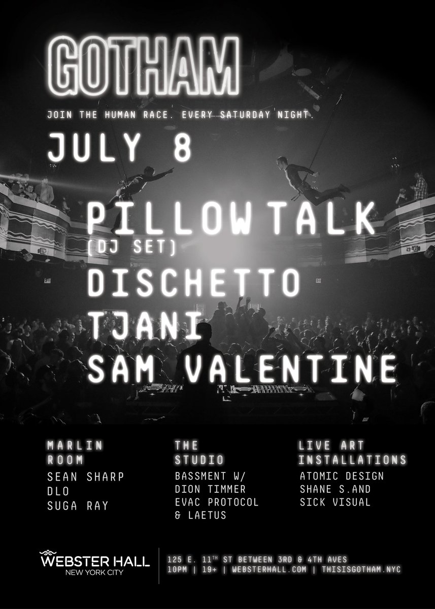 WebsterHall's tweet photo. Just added: 
@pillowtalktn joins @thisisgothamnyc TOMORROW along w/ @jadejadejade, @TJANI, and Same Valentine
Tix: https://t.co/GwRrTuA9gN https://t.co/hCkKarJ1ai