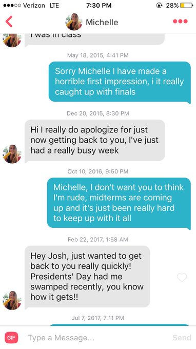 Replying on tinder