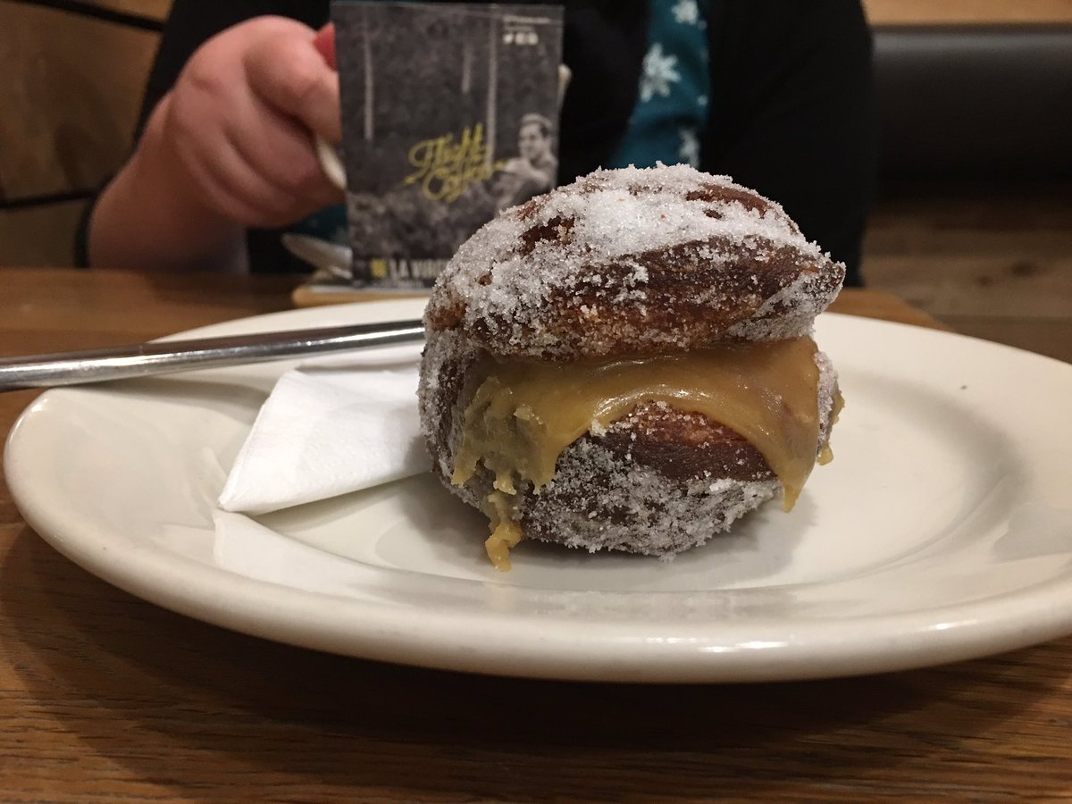 Jeromical's tweet image. .@mcrtt and I are not coming back to Auckland. Coffee and salted caramel beignet from @FlightCoffee got us hooked.