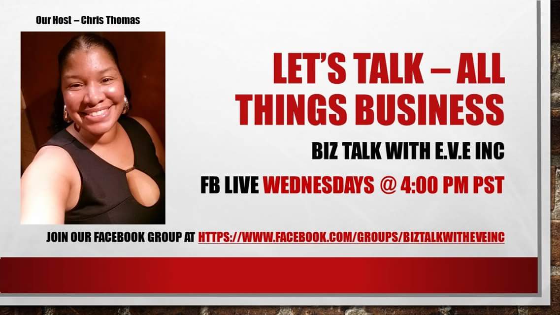 EliteVisionEnt's tweet photo. Join our FaceBook Group #BizTalkwithEVEINC #EVEINC Learn All Things Business with E.V.E INC https://t.co/phmsTbuKtx