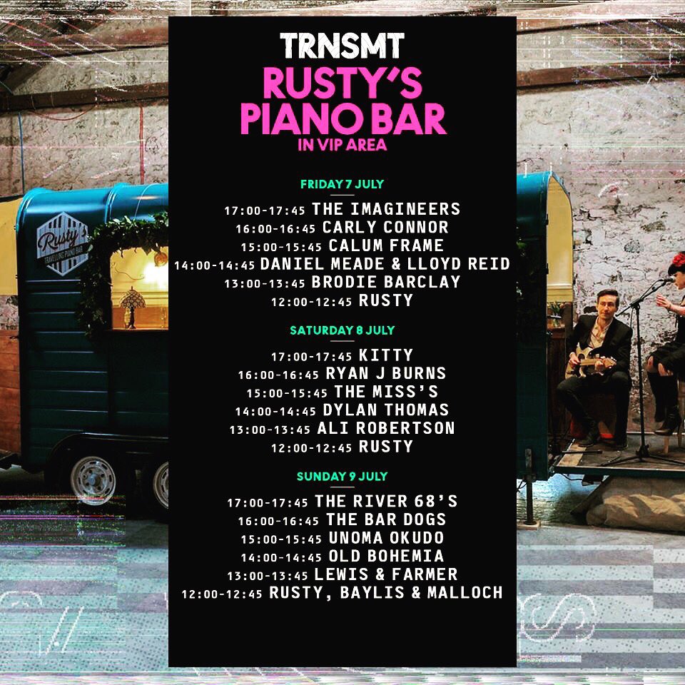 TOMORROW I TAKE TO <a href="/rustyspianobar/">Rusty's Piano Bar</a> AT <a href="/TRNSMTfest/">TRNSMT Festival</a> AT 5pm!!! SOOOOO EXCITED!!!