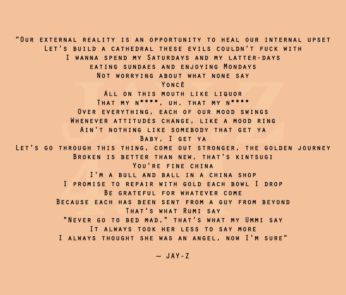 BeyLegion's tweet photo. JAY-Z reflects on the healing process &amp; getting back in harmony.

Purchase: https://t.co/ZSuCypGWRC
Bonus tracks: https://t.co/PMa6z5tbfK https://t.co/hpsDM61s9c