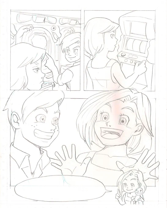 アメコミ風 パチ 漫画 下描き 