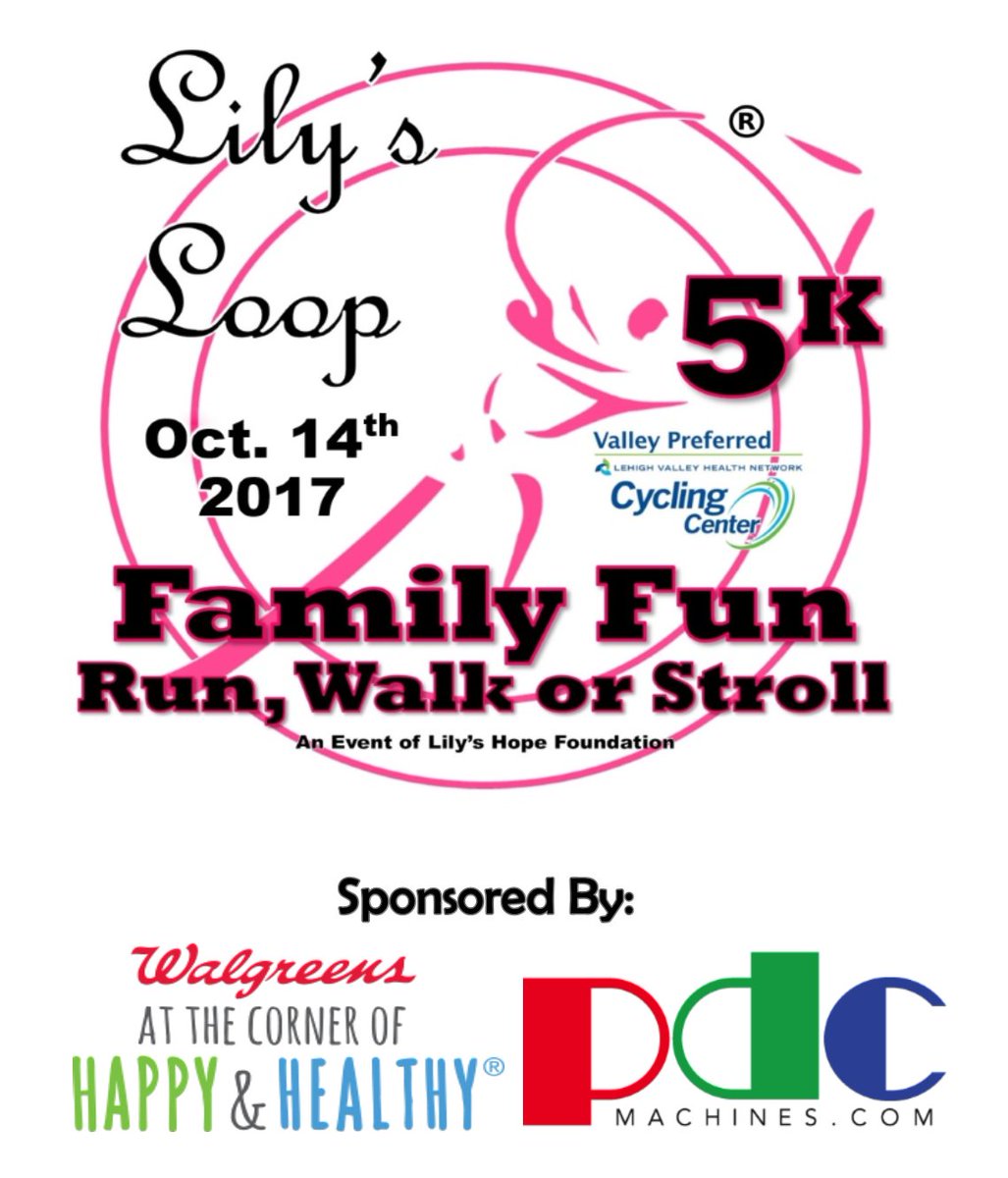 LilysHopeFound's tweet photo. It's #5KFriday! Thanks to @Walgreens and PDC Machines for sponsoring #LilysLoop for the 3rd year in a row! Become a sponsor today! https://t.co/XWx0XbedrK