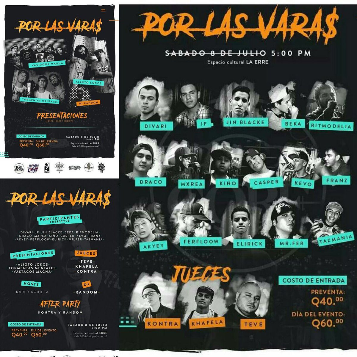 basico3's tweet photo. ey mañana! #porlasvaras
la crema del hiphop en toda su expresión! 
#hiphop @kontramarin @bacteriasound #draco #kevo #casper #teve #mrfer https://t.co/qA2V21Tqy3