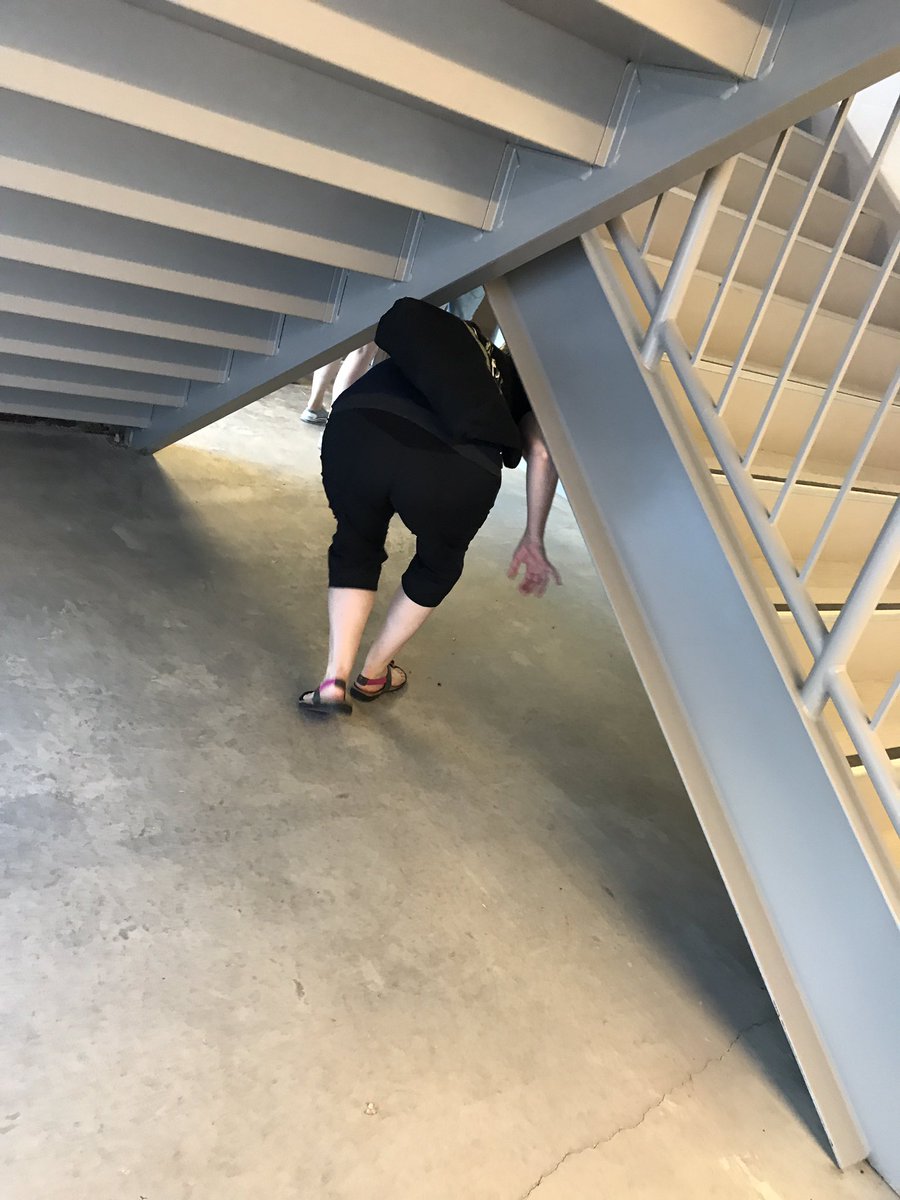 JenKarton's tweet photo. Yo bombers - is this the way to our seats?! We took a wrong turn. @Wpg_BlueBombers @sorca3 https://t.co/uCQc0w0WF2