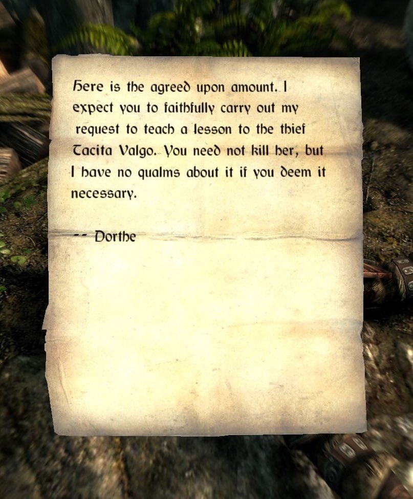 "In Skyrim...even the children pay gold for your head."