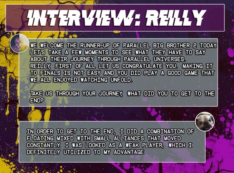 ParallelBB's tweet photo. Welcome Reilly (@r123kk777777777). Let's take a few moments to see what they have to say about their journey through parallel universes. https://t.co/f2gEcnSCsW