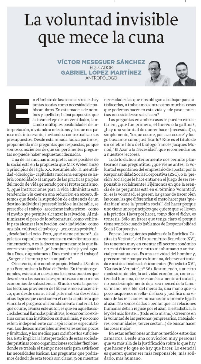 victormexeguer's tweet photo. #UCAMMasterRSC La voluntad invisible que mece la cuna: RSC y ética empresarial. https://t.co/eNj5yP8cQ4