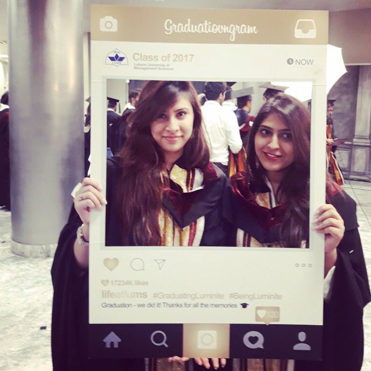 LifeAtLUMS's tweet photo. Graduationgram is capturing graduation shenanigans. Pick up some props and get some photographs taken! #GraduatingLuminite https://t.co/iWMjh4nxp1