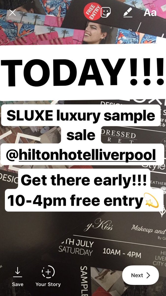 sluxetosluxe's tweet photo. TODAY!!! Up to 90% off. Hurry to SLUXE luxury sample sale @hiltonliverpool from 10-4pm. Entry free !!!! https://t.co/p8wFGOjZje