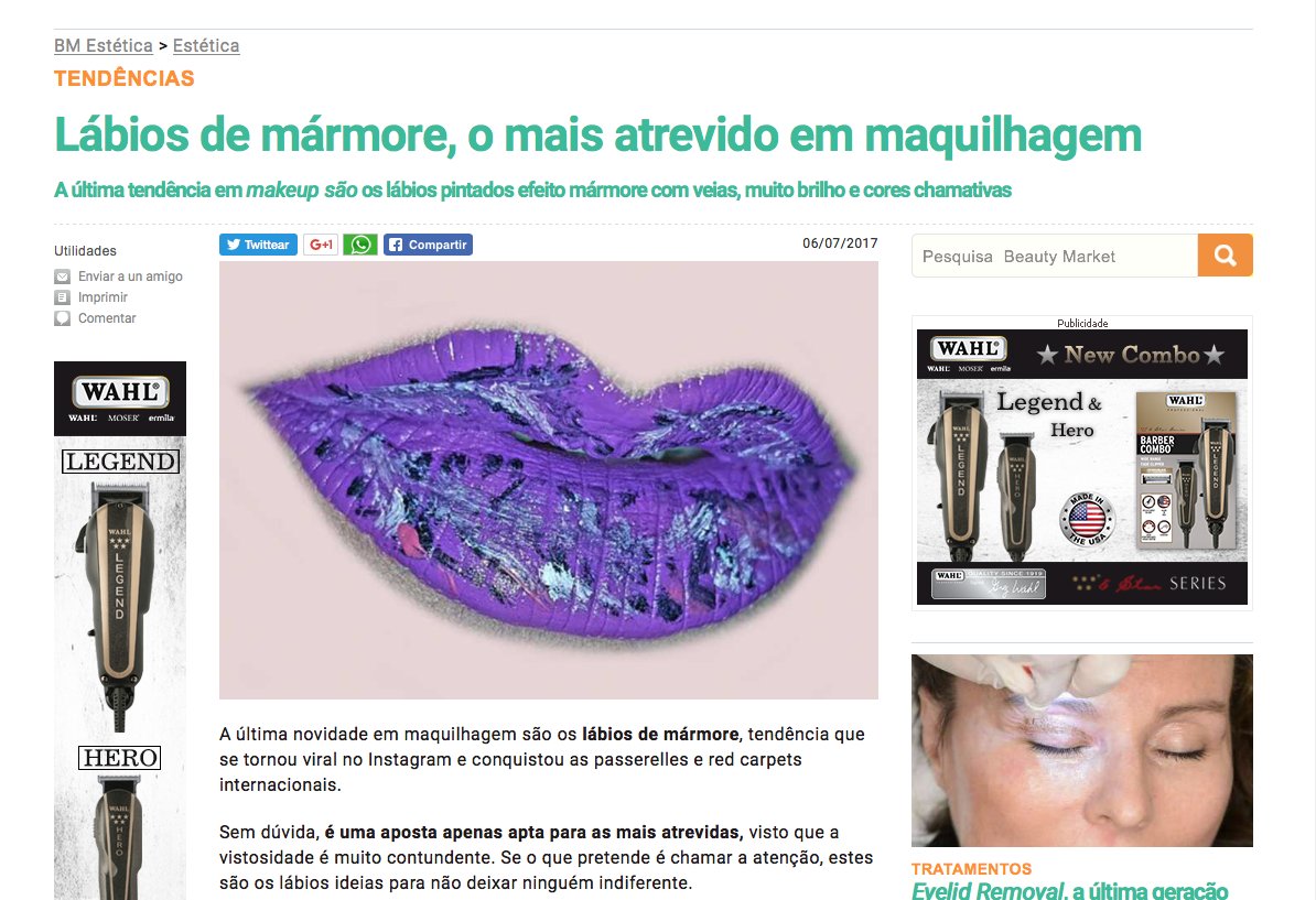 epcomunicacion's tweet photo. Revista portuguesa @beautymarket_pt destaca fantásticas creaciones alumnas de #EscuelaMaquillaje de @asocmaquilla con #MakeUp #MarbleLips https://t.co/6J7oJpOJ1S