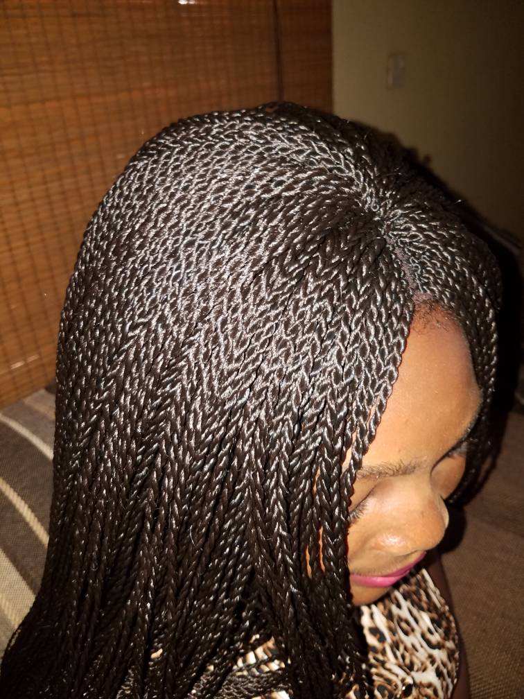 sanulizzy's tweet image. Make good use of the long salon time. Rock all the natural lace front micro twist wig. #microtwist #handmadewigs #syntheticbraidedwigs