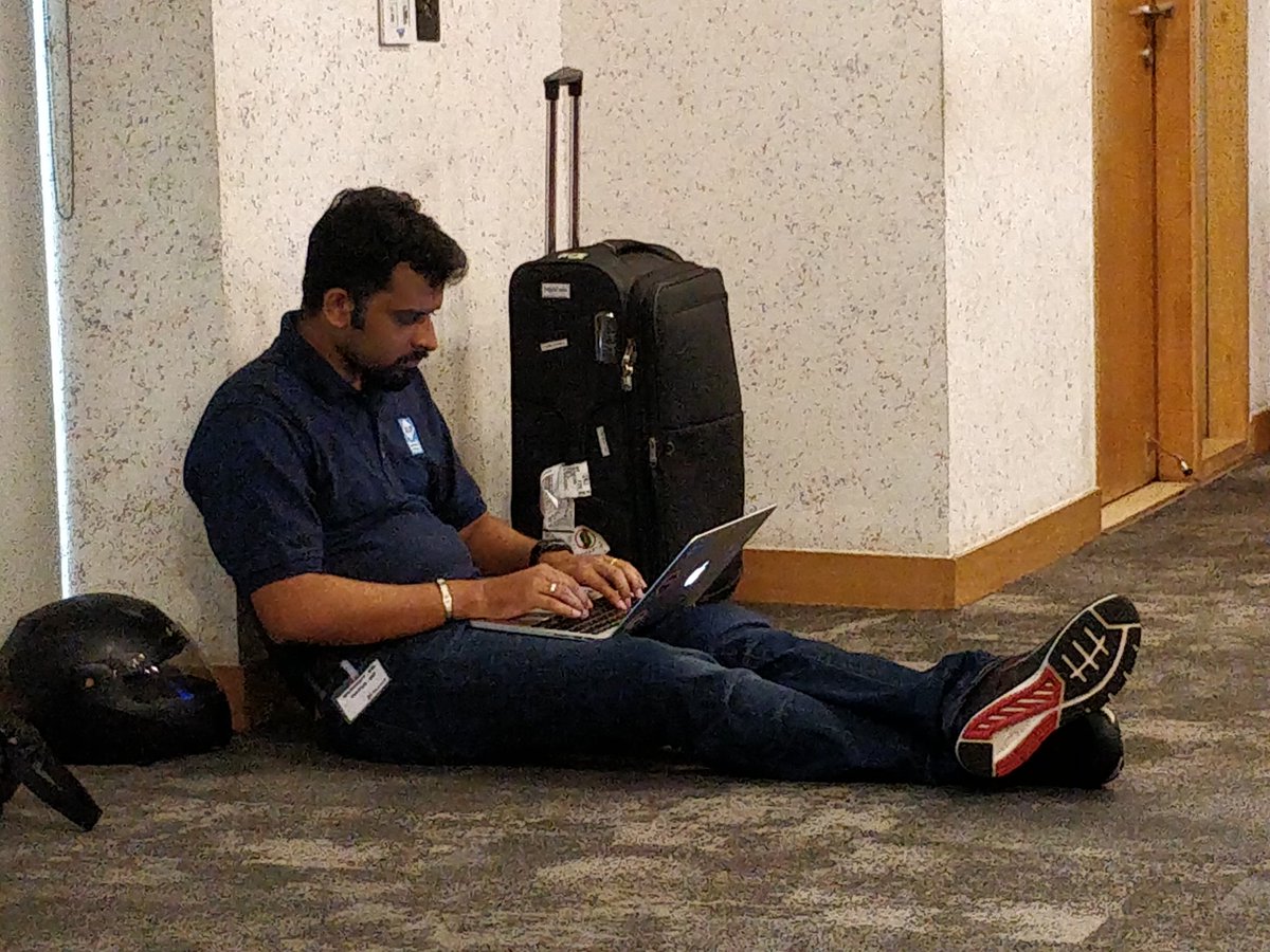 sarthakm's tweet photo. @svswaminathan preparing hard for his session at #BuildRecap https://t.co/Fl3nBXS0W0
