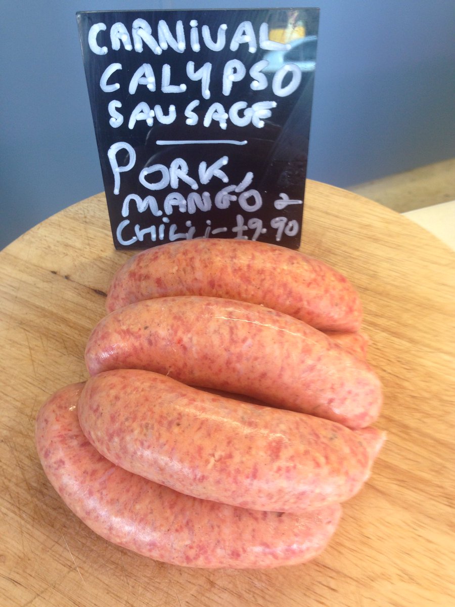 Try our carnival calypso sausages which are made with local pork, mango and chilli 🌶