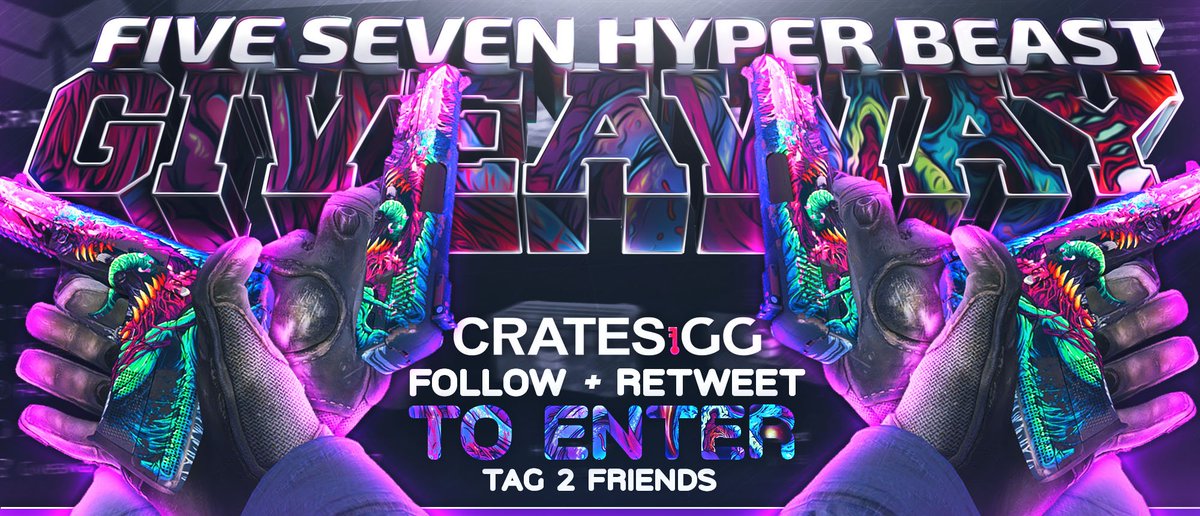 CratesGG's tweet photo. GIVEAWAY

- Five-SeveN | Hyper Beast

How to Enter:

- Tag 2 friends 
- Follow
- Retweet
Goodluck. 24 hours

Join https://t.co/xrIFZkg11b https://t.co/LYrMKeYvWx