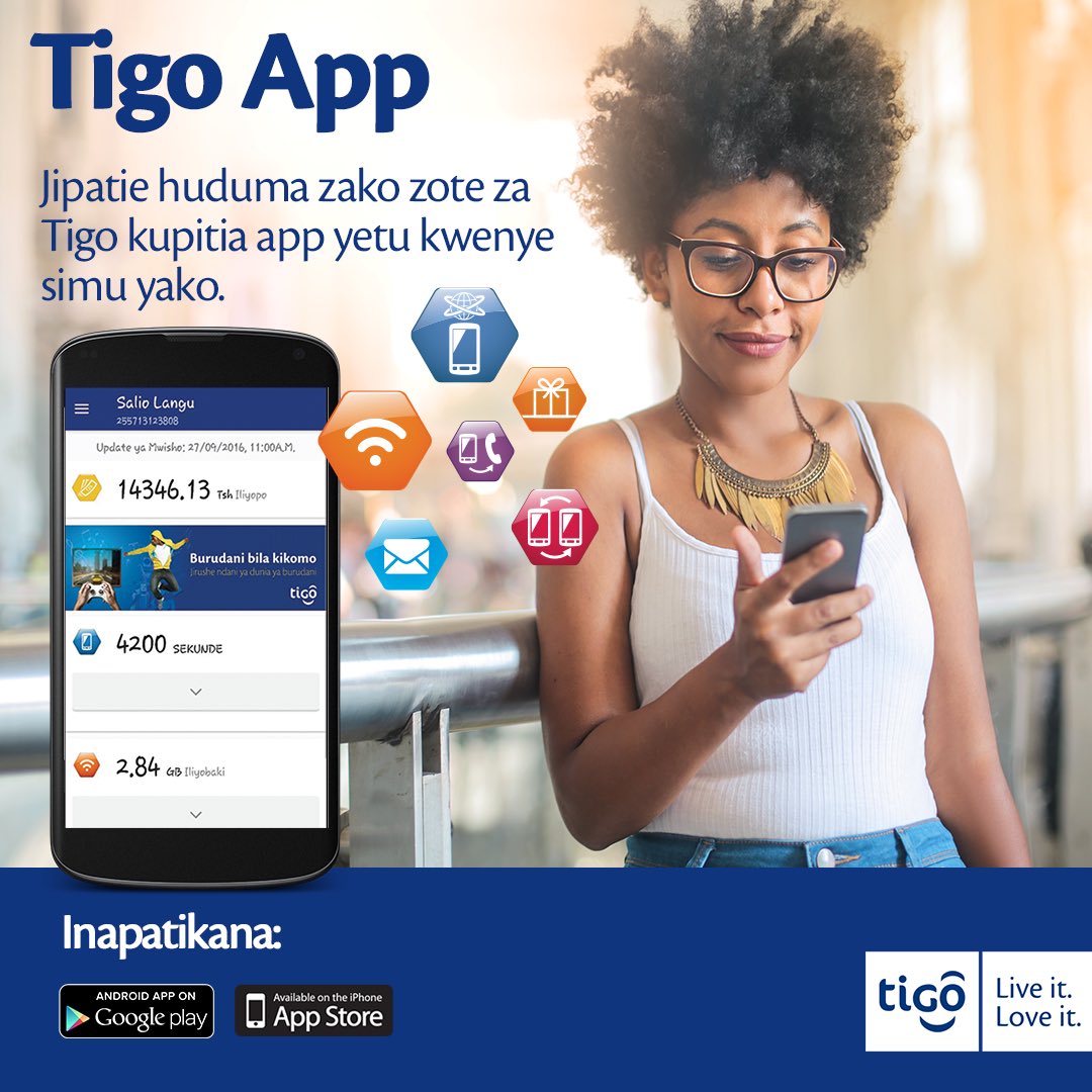 YasTanzania_'s tweet photo. #TigoApp inakurahisishia kusimamia huduma za Tigo kiurahisi zaidi kwenye simu yako!
Kwa zaidi bofya https://t.co/xSySDbqQ9c https://t.co/FnklNY8Vid