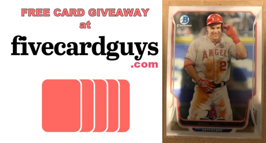 fivecardguys's tweet photo. CONTEST: Another Mike Trout baseball card giveaway! Just RT and follow to enter! Details: https://t.co/SdEQTTIIRM https://t.co/LixUvbWbCx