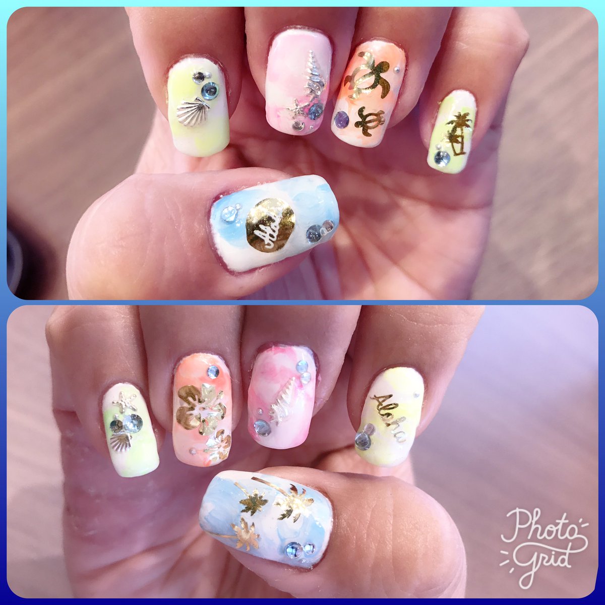 Alohastars's tweet photo. Had my nails done!! Yaaay!!!
γγ€γ«θ‘γ£γ¦γγγοΌε¬γγοΌοΌ
#nail #salon #modanail #happy #hawaii #palmtree #shell #honu https://t.co/FBstyFrauz