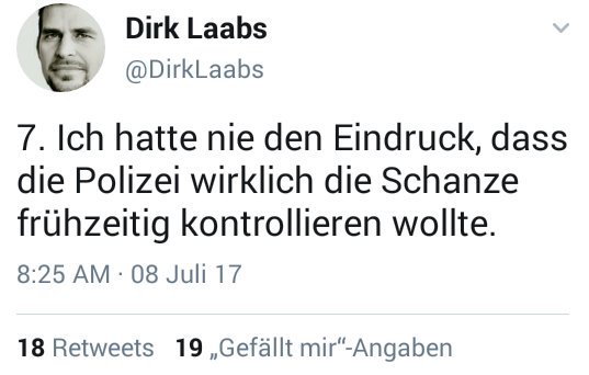 strassentalk's tweet image. Die Gedanken von @DirkLaabs ordnen das gestrige Geschehen in der #Schanze in meinen Augen sehr gut ein. #NoG20 #nog20hh #G20