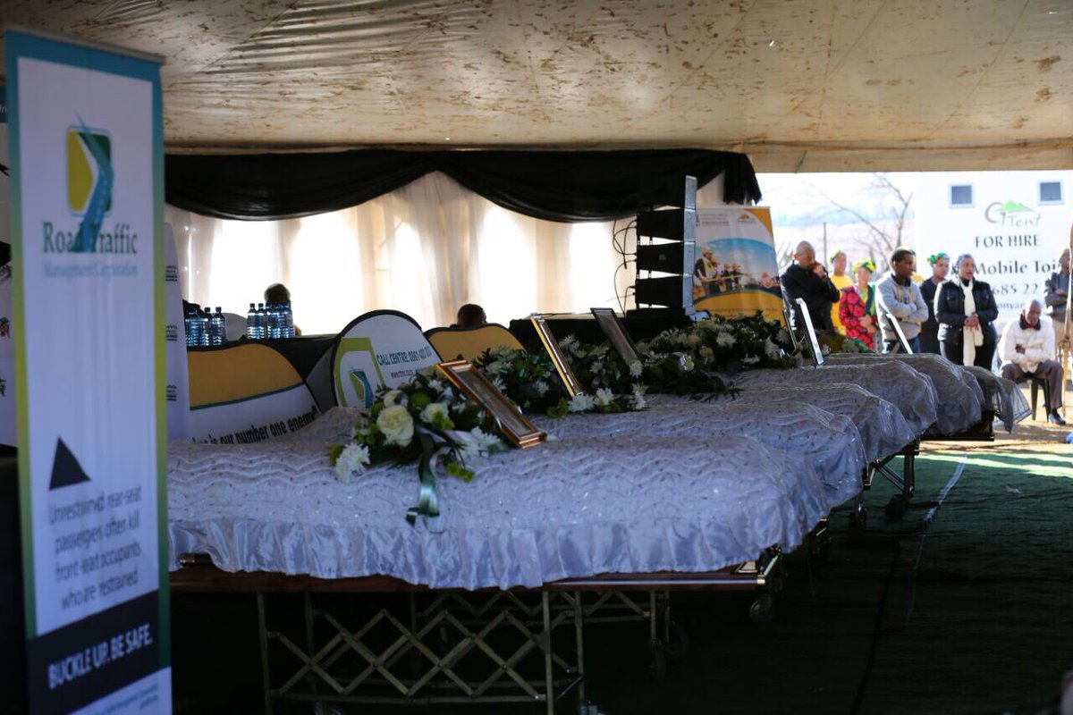 TrafficRTMC's tweet photo. #MPCrash: The funeral service for the MP crash victims is underway. May their souls Rest In Peace. @DoTransport @_ArriveAlive https://t.co/t3Vg9JQW1a