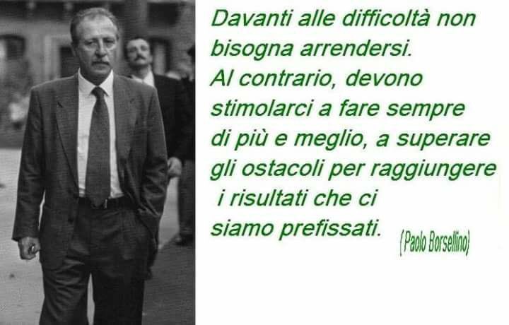angeloSica1965's tweet photo. Davanti alle difficoltà non bisogna arrendersi. Al contrario, devono stimolarci a fare di più. Paolo Borsellino #Buongiorno #MovimentOnesti https://t.co/QCn7Gj2wYN
