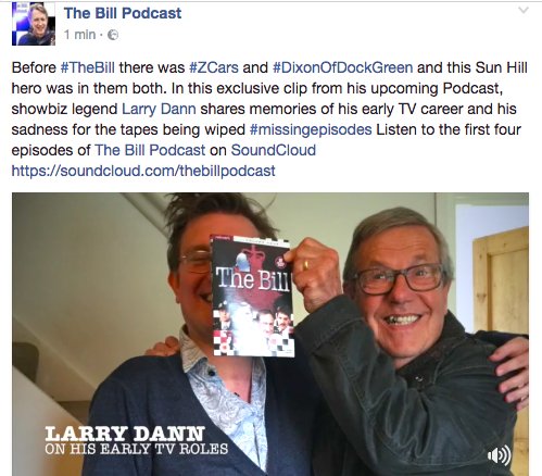 Visit facebook.com/thebillpodcast/ NEW #TheBillPodcast clip #LarryDann shares memories of #DixonofDockGreen #ZCars #missingepisodes Please RT :)