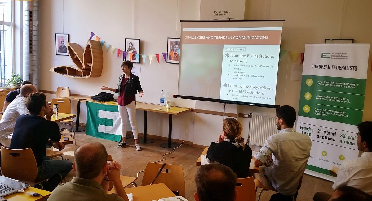 federalists's tweet photo. What are the tips, tricks and trends for political communication in/with EU institutions - explains @MonicaTiberi. #FedAc17 https://t.co/aMtMdlbjC2