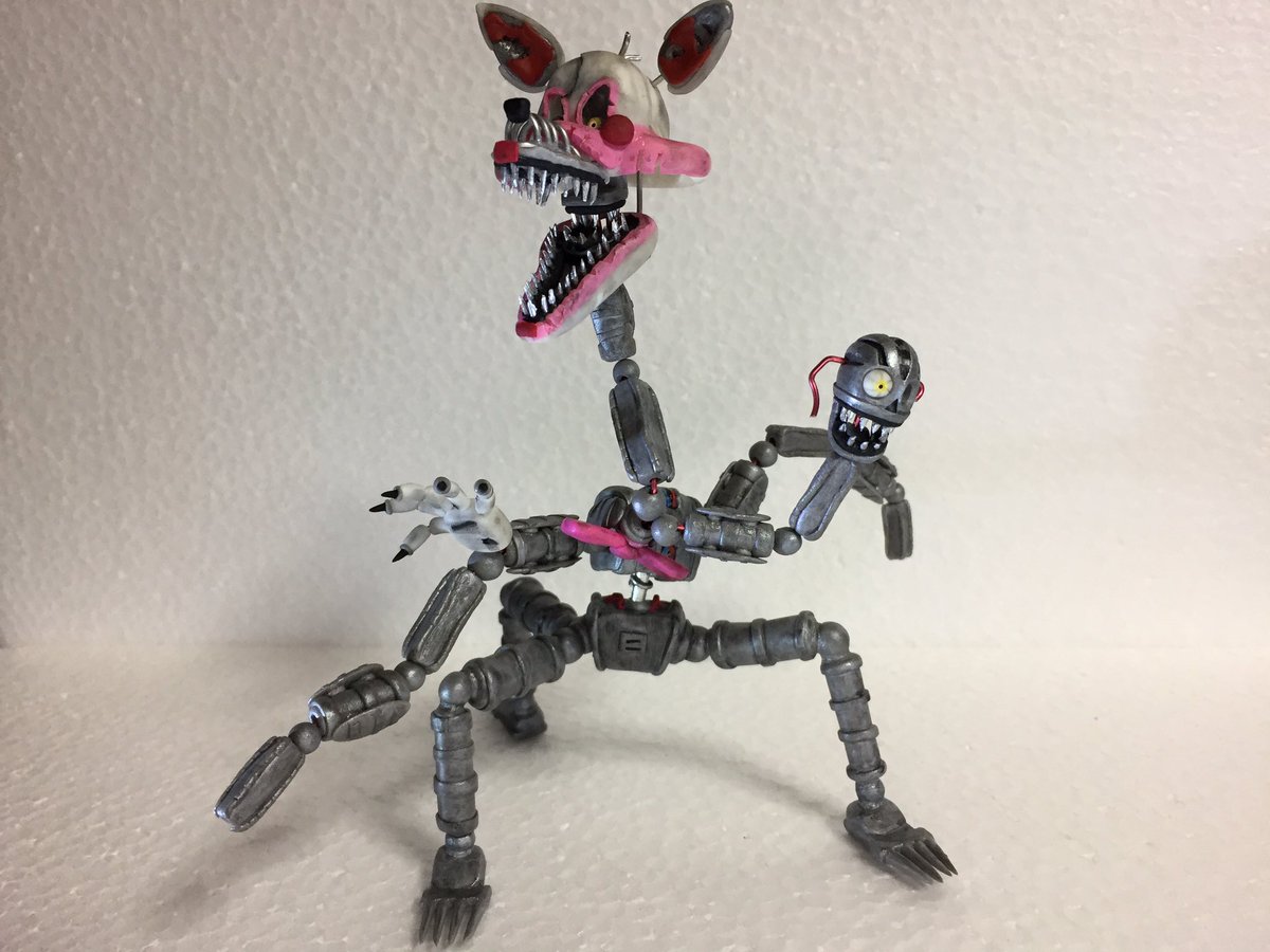 FNAF4よりナイトメアマングルの粘土フィギュアを作りました！！ 長い 