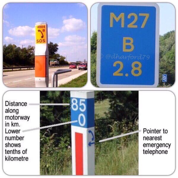 dharford79's tweet photo. Breakdown or emergency on a #motorway? 

Here's 3 ways to identify your location accurately &amp; quickly to get the help you need.

#RoadSafety https://t.co/6uDCZ27MdP
